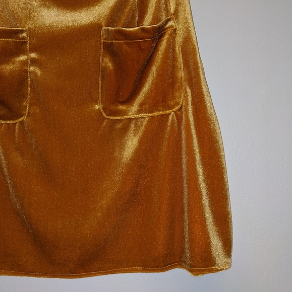 Golden mustard yellow velvet skirt - Picture 6 of 8